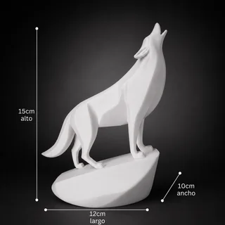 Escultura Lobo Aullador 15 cm - Ariz Creativo