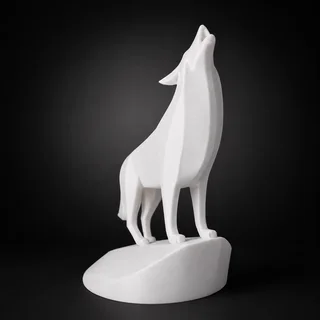 Escultura Lobo Aullador 15 cm - Ariz Creativo