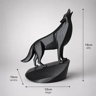 Escultura Lobo Aullador 15 cm - Ariz Creativo