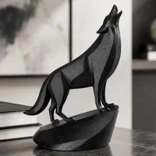 Escultura Lobo Aullador 15 cm - Ariz Creativo