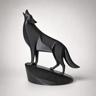 Escultura Lobo Aullador 15 cm - Ariz Creativo