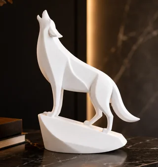 Escultura Lobo Aullador 15 cm - Ariz Creativo