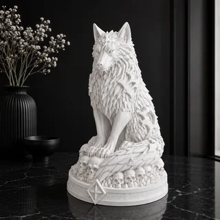 Escultura Lobo Gótico 17 cm - Ariz Creativo