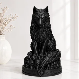 Escultura Lobo Gótico 17 cm