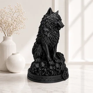 Escultura Lobo Gótico 17 cm - Ariz Creativo