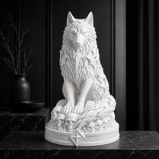 Escultura Lobo Gótico 17 cm - Ariz Creativo