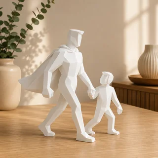 Escultura Padre con Hijos - Ariz Creativo