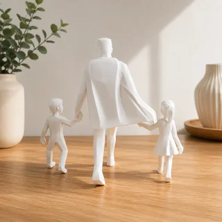Escultura Padre con Hijos - Ariz Creativo