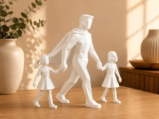 Escultura Padre con Hijos - Ariz Creativo
