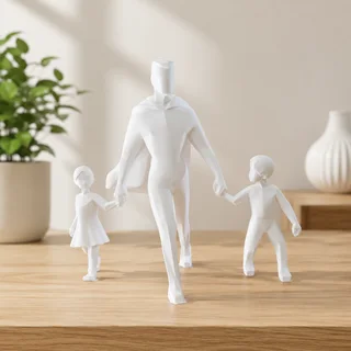 Escultura Padre con Hijos - Ariz Creativo