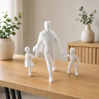 Escultura Padre con Hijos - Ariz Creativo