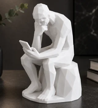 Escultura Pensador con Celular - Ariz Creativo