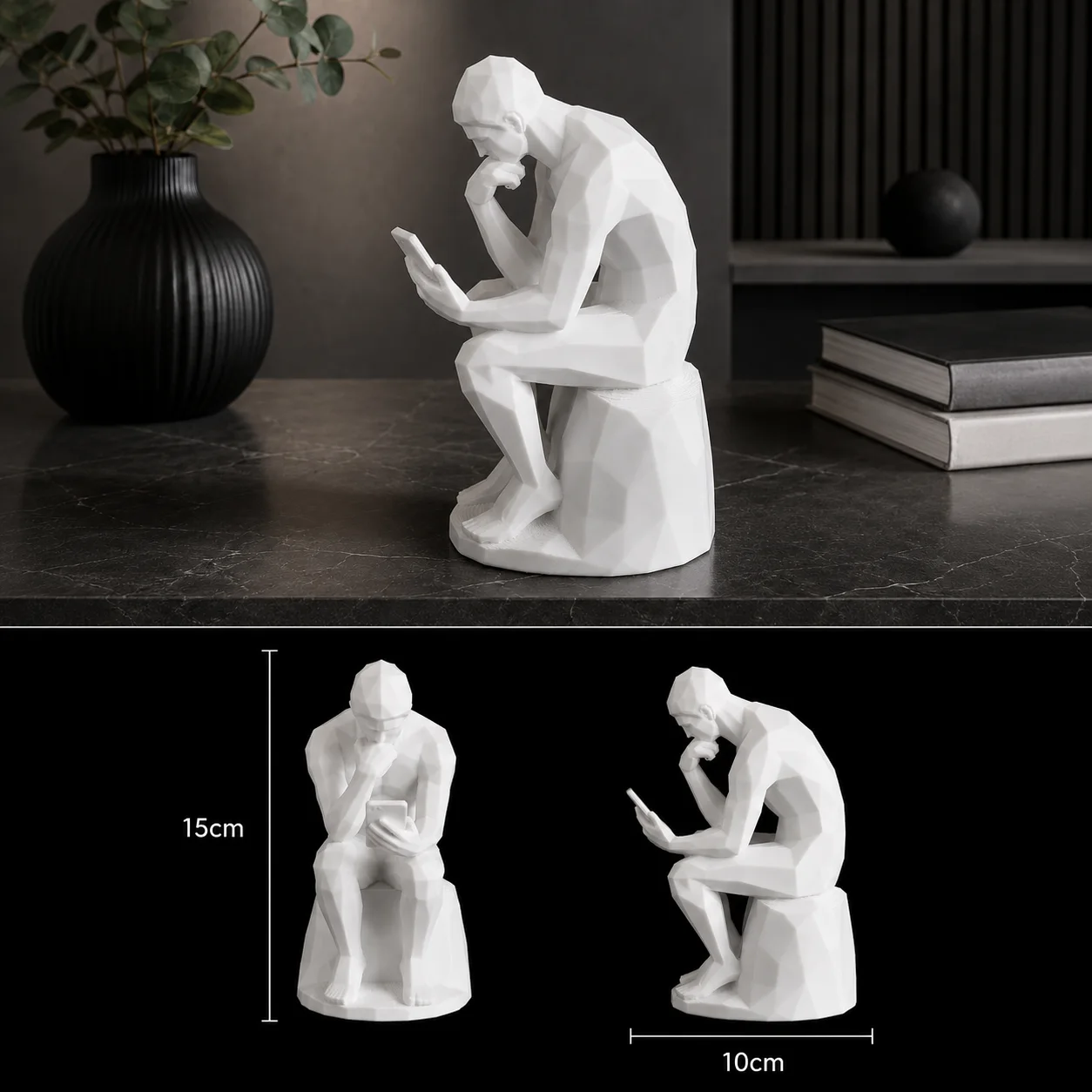 Escultura Pensador con Celular - Ariz Creativo