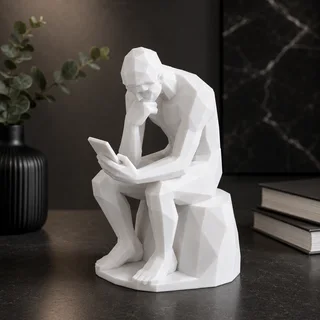 Escultura Pensador con Celular - Ariz Creativo