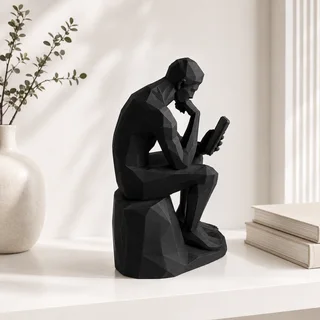 Escultura Pensador con Celular - Ariz Creativo