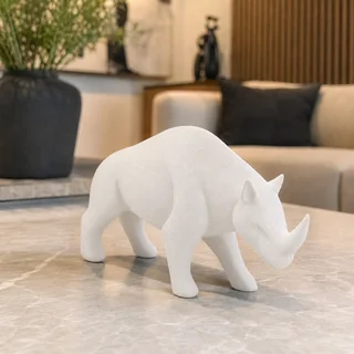 Escultura Rinoceronte Minimalista 18 cm