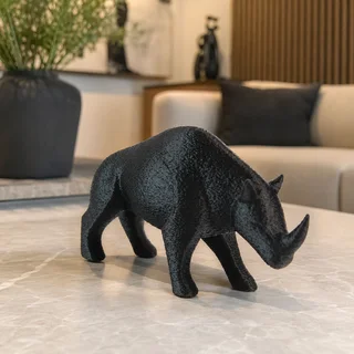 Escultura Rinoceronte Minimalista 18 cm - Ariz Creativo