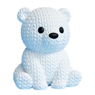 Figura Oso Polar Estilo Crochet - Ariz Creativo