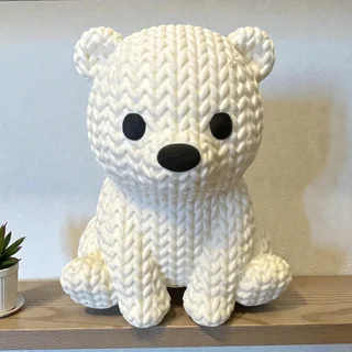 Figura Oso Polar Estilo Crochet - Ariz Creativo