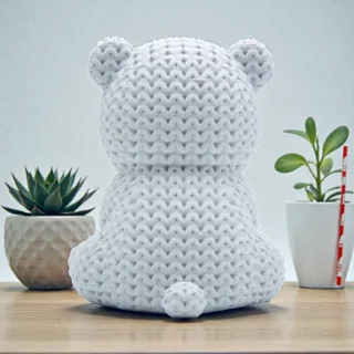 Figura Oso Polar Estilo Crochet - Ariz Creativo