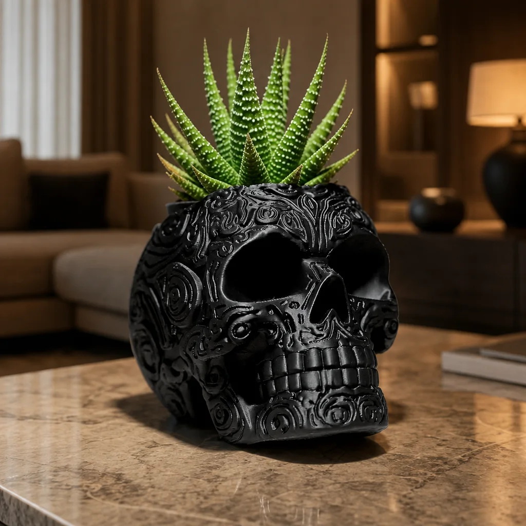 Maceta Calavera Gótica - Ariz Creativo