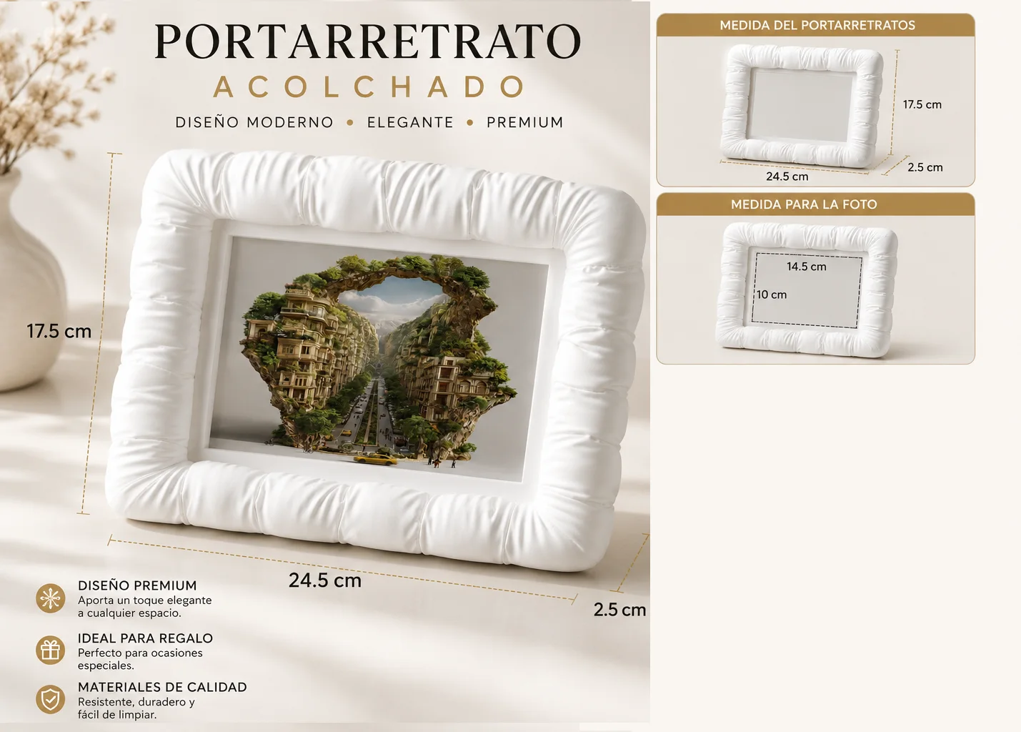 Portarretrato Acolchado Decorativo - Ariz Creativo