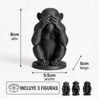 Set de 3 Monos Sabios - Ariz Creativo