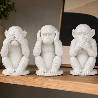 Set de 3 Monos Sabios - Ariz Creativo