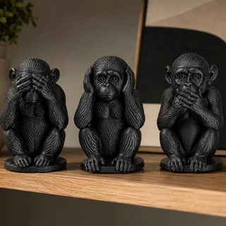 Set de 3 Monos Sabios - Ariz Creativo